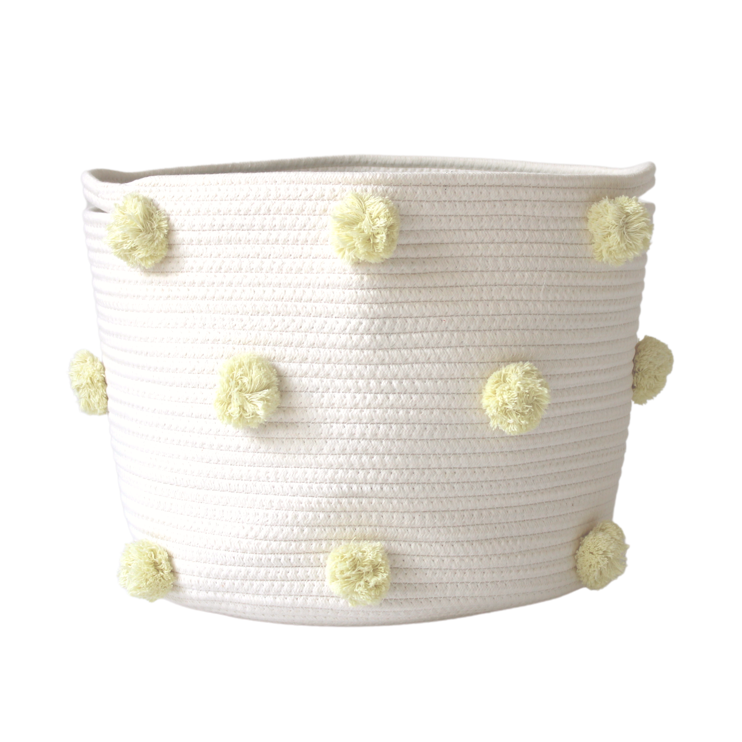 Buttercream Pom Basket - Large-Basket-DECOROLALA