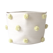 Buttercream Pom Basket - Large-Basket-DECOROLALA