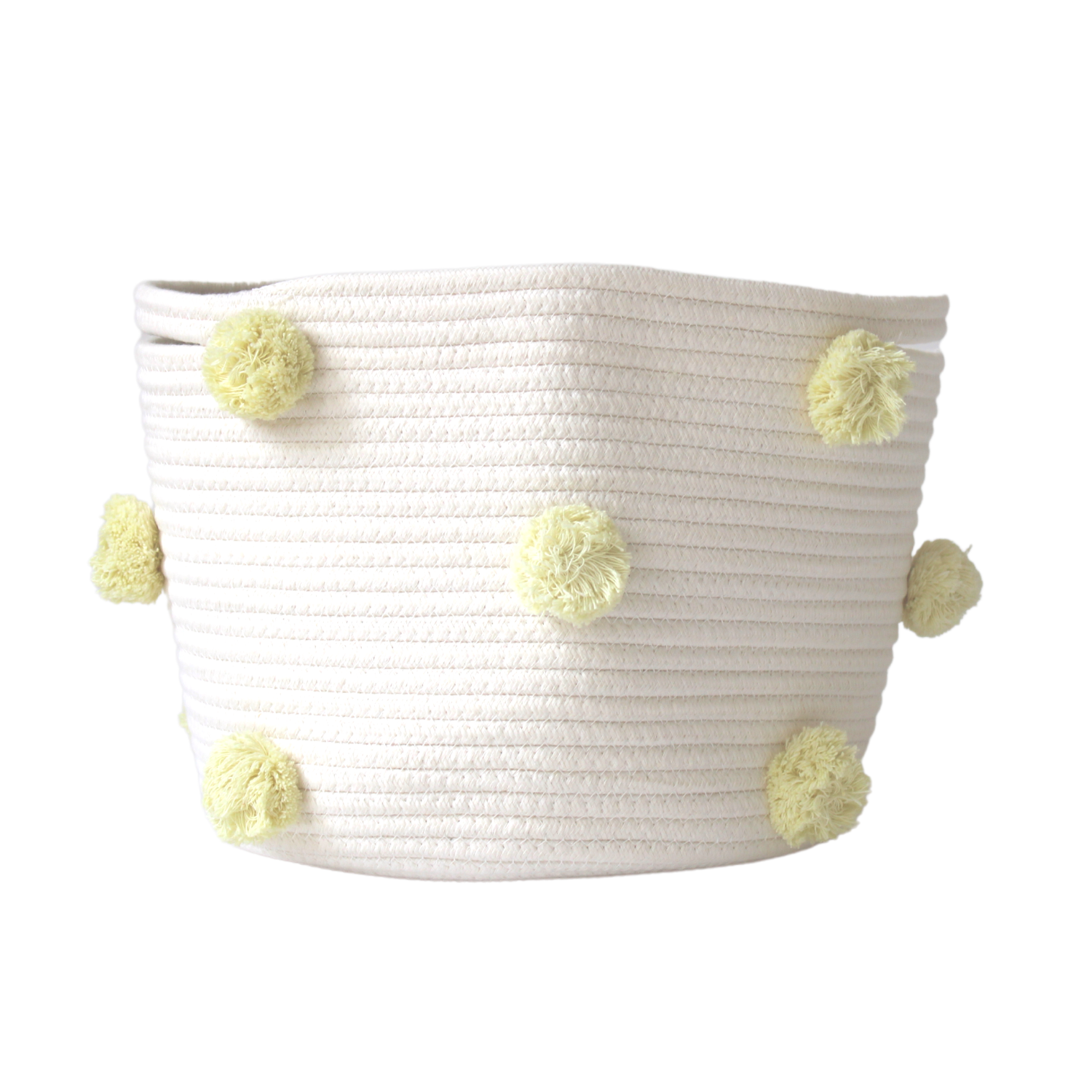 Buttercream Pom Basket - Medium-Basket-DECOROLALA