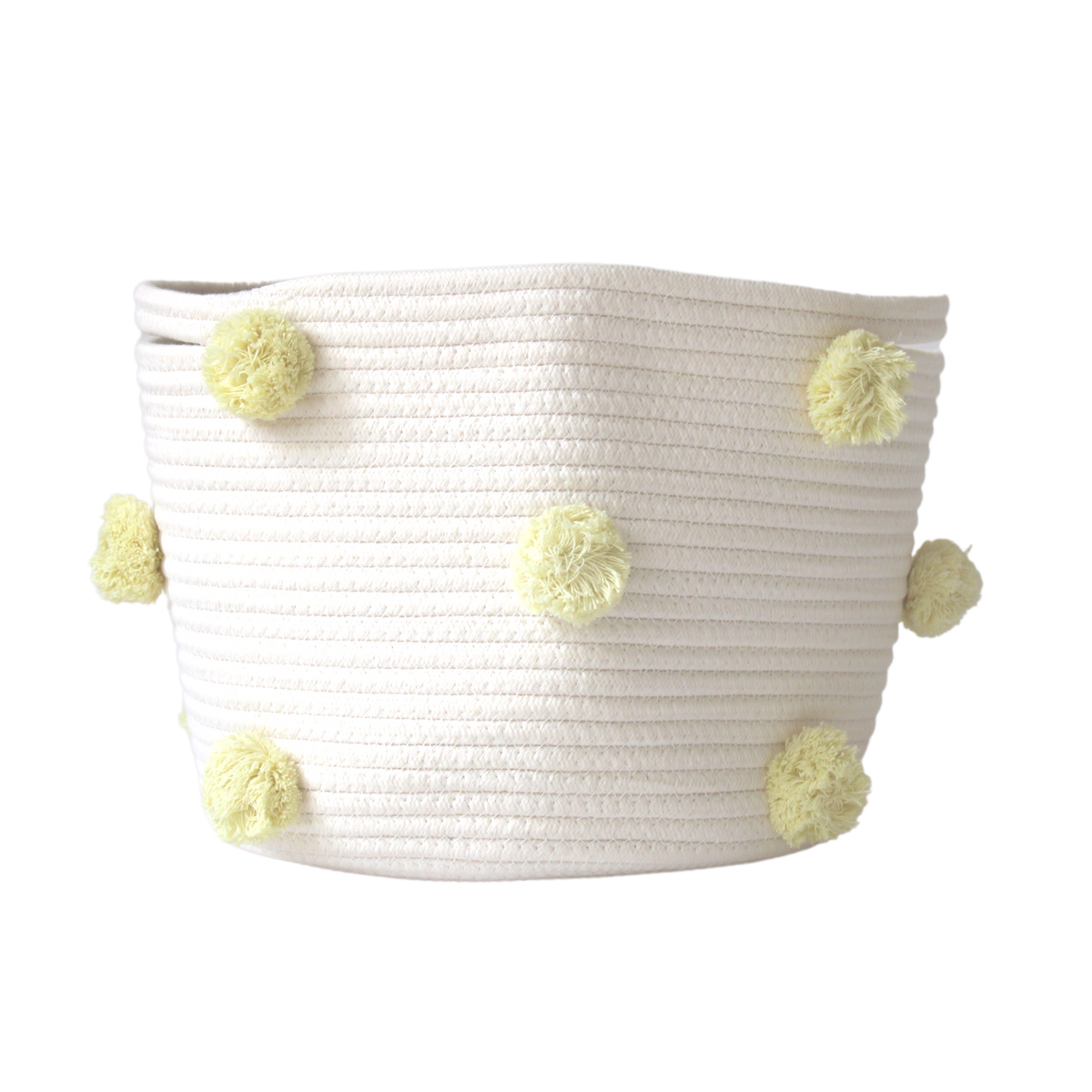 Buttercream Pom Basket - Medium-Baskets-DECOROLALA
