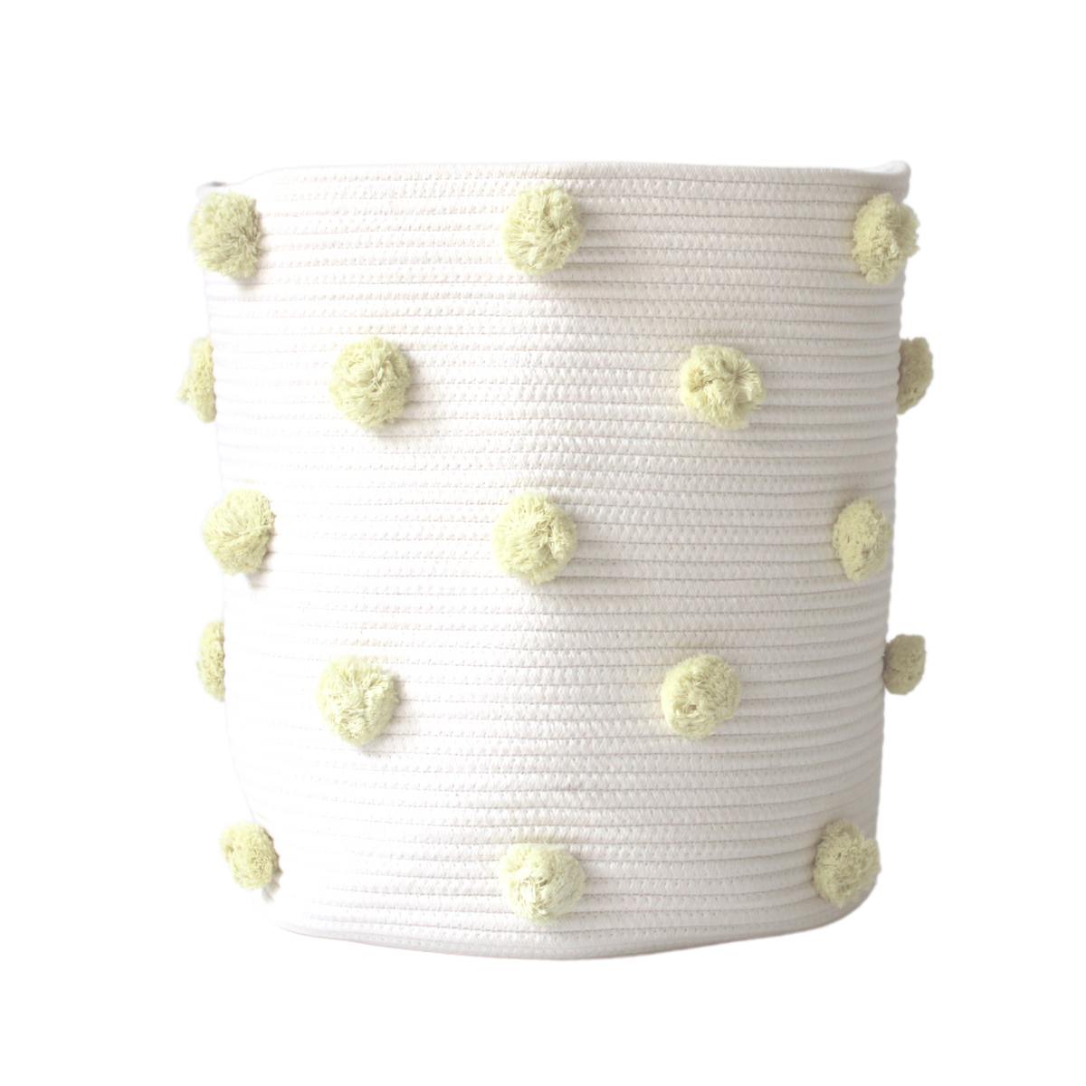 Buttercream Pom Laundry Basket-Bathroom Accessories-DECOROLALA