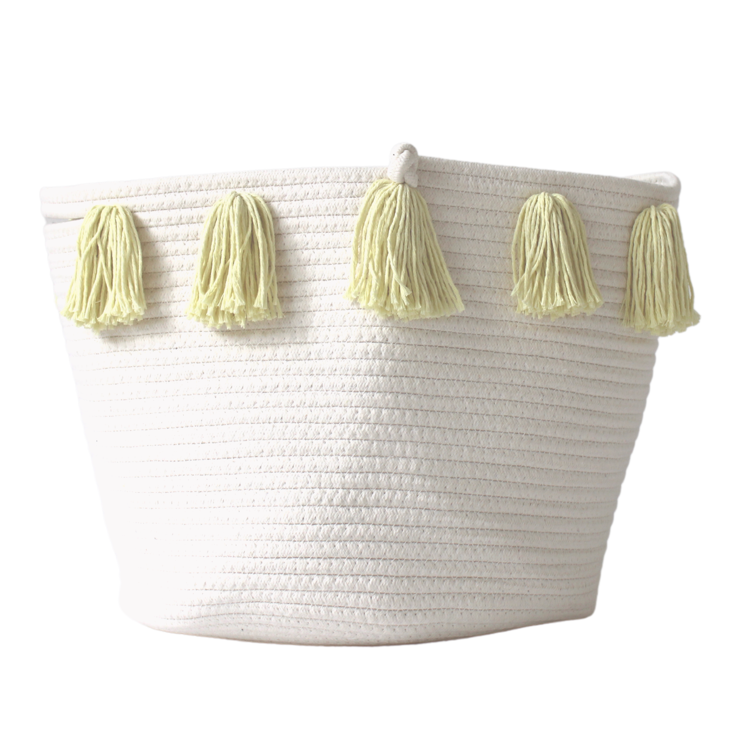 Buttercream Tassel Basket - Large-Basket-DECOROLALA