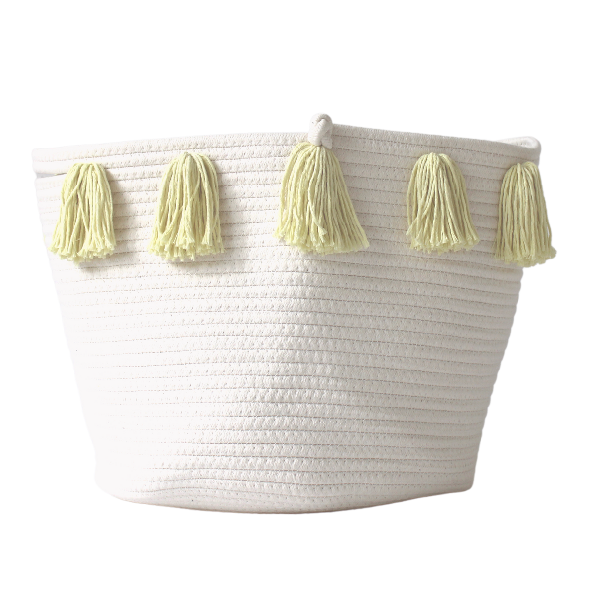 Buttercream Tassel Basket - Large-Baskets-DECOROLALA