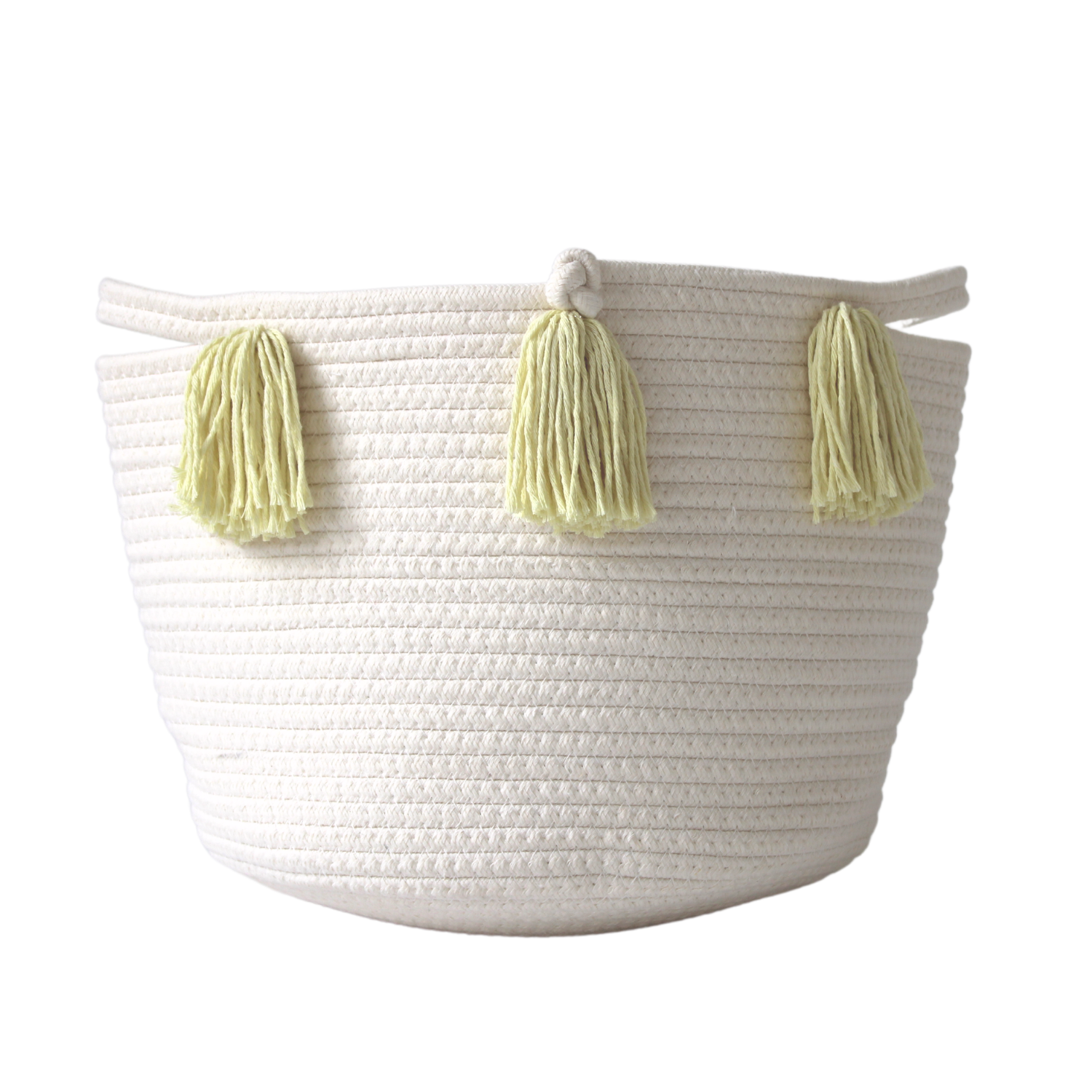 Buttercream Tassel Basket - Medium-Basket-DECOROLALA