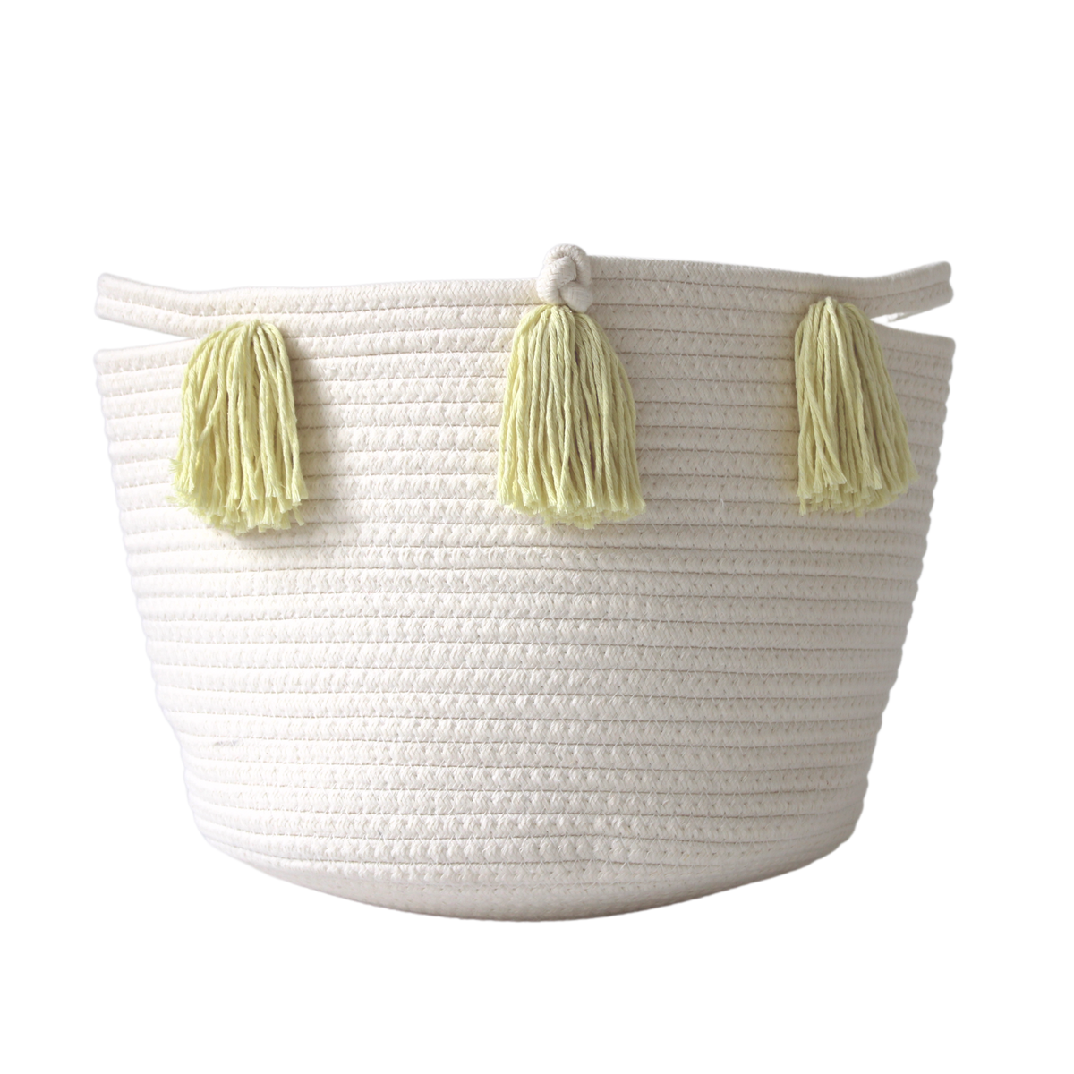 Buttercream Tassel Basket - Medium-Baskets-DECOROLALA