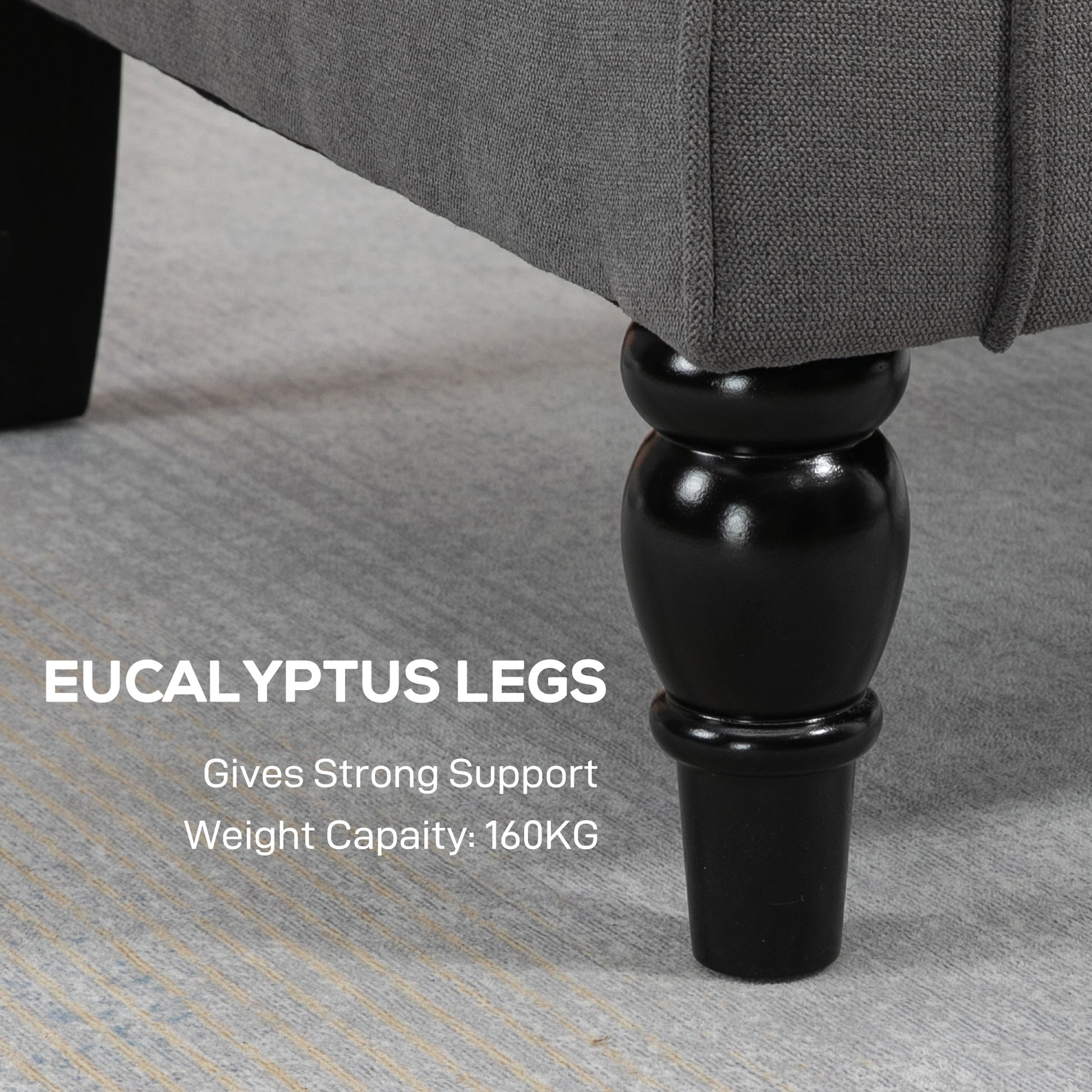 Button Tufted Accent Chair - Charcoal Grey-DECOROLALA