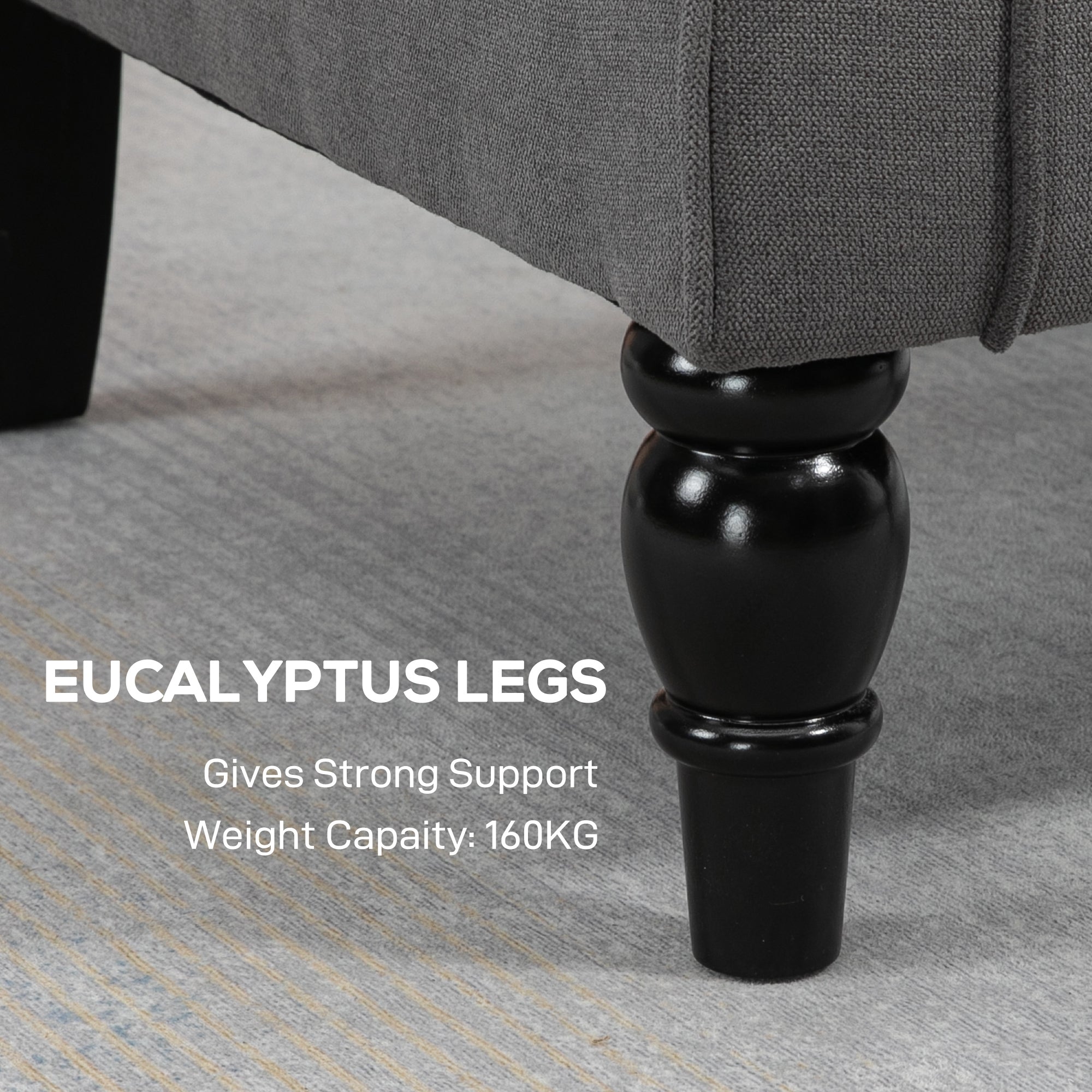 Button Tufted Accent Chair - Charcoal Grey-DECOROLALA