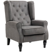 Button Tufted Accent Chair - Charcoal Grey-DECOROLALA