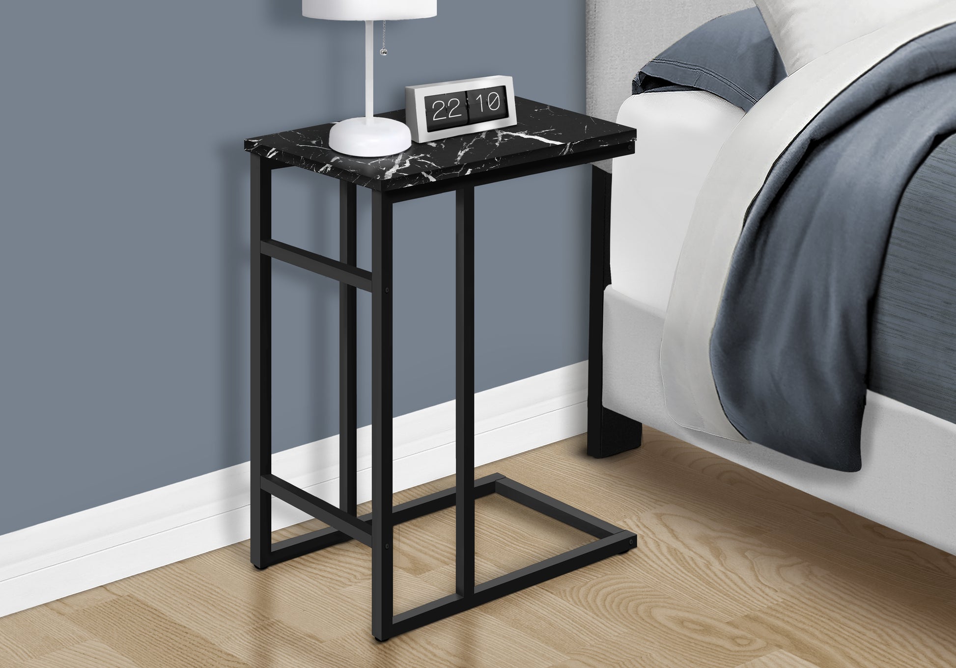 C-Shape Side Table - 24"H Black-Accent Table-DECOROLALA