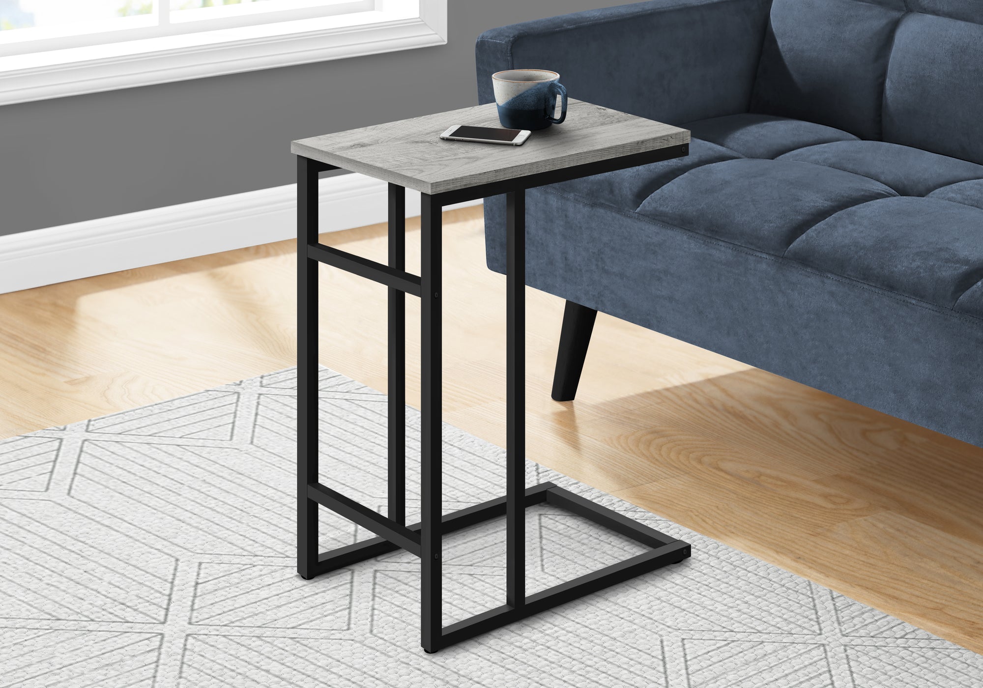 C-Shape Side Table - 24"H Black-Accent Table-DECOROLALA