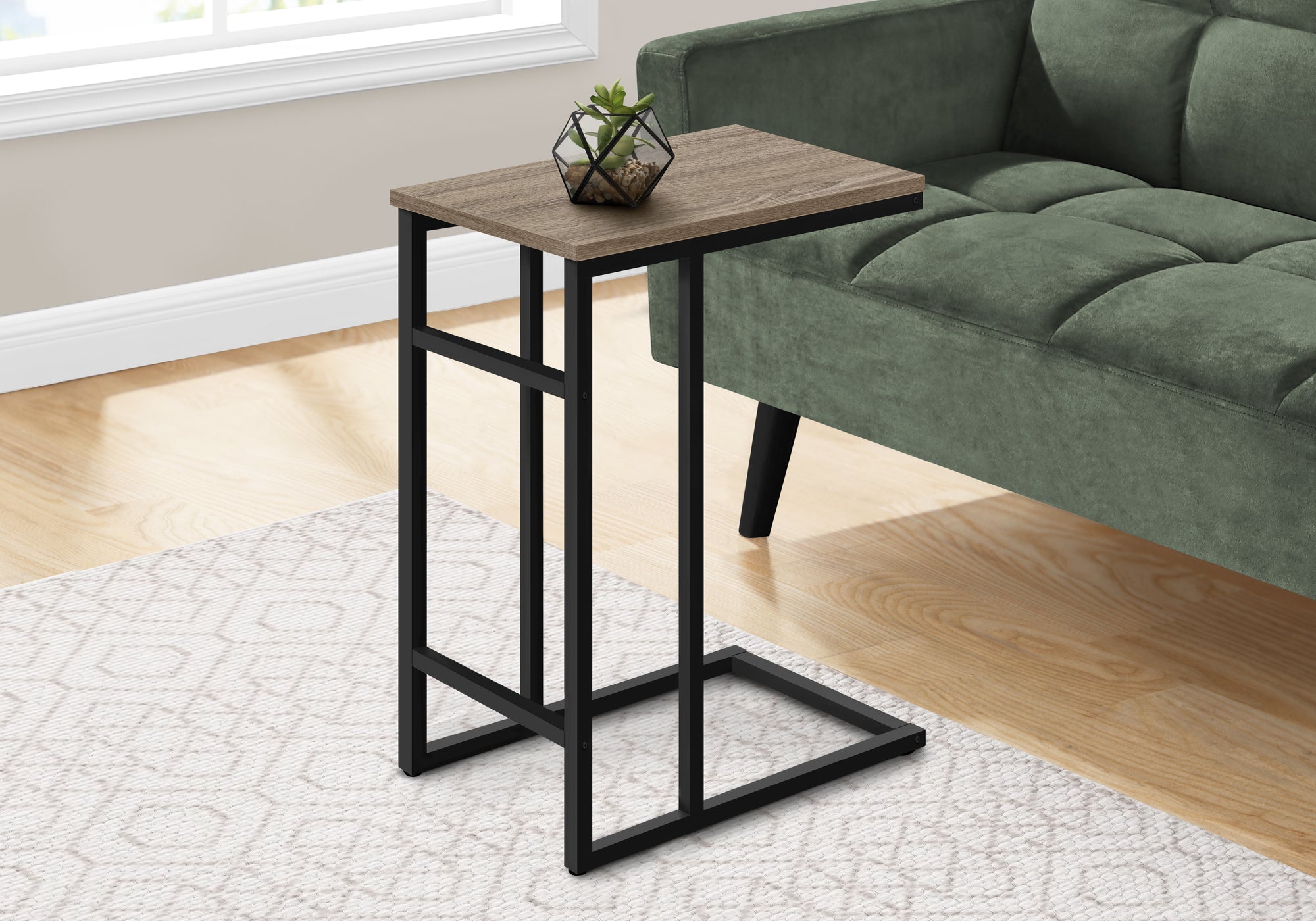 C-Shape Side Table - 24"H Black-Accent Table-DECOROLALA