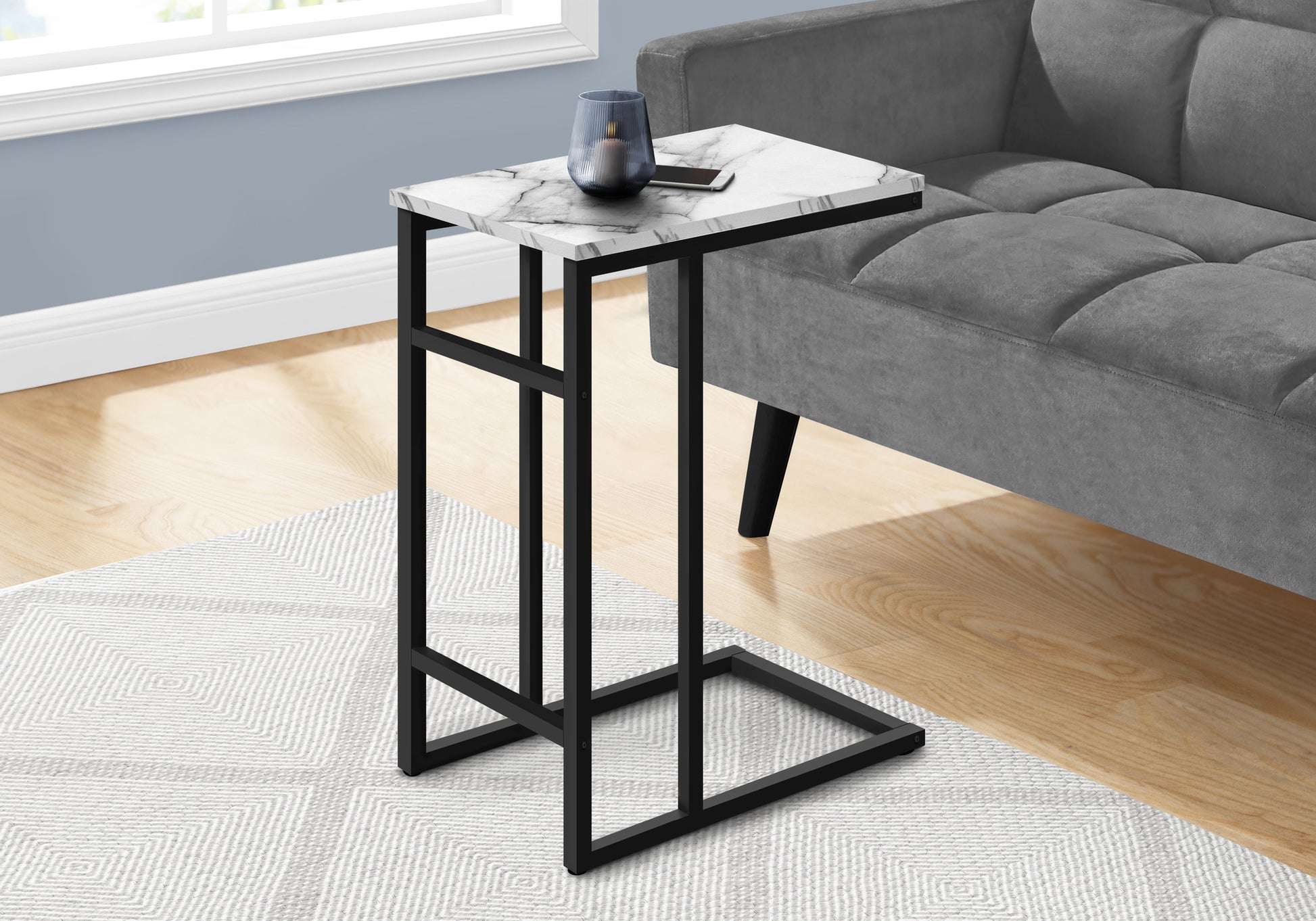 C-Shape Side Table - 24"H Black-Accent Table-DECOROLALA