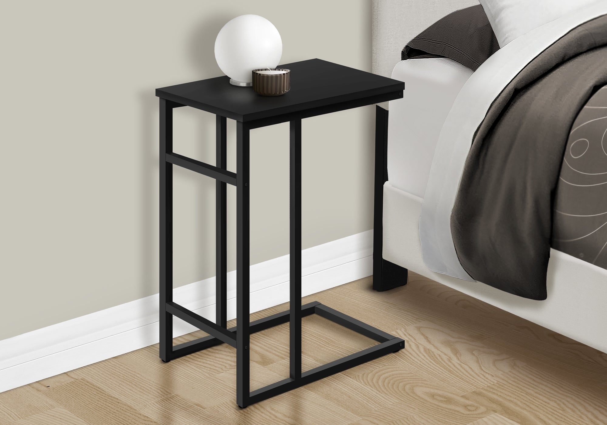 C-Shape Side Table - 24"H Black-Accent Table-DECOROLALA