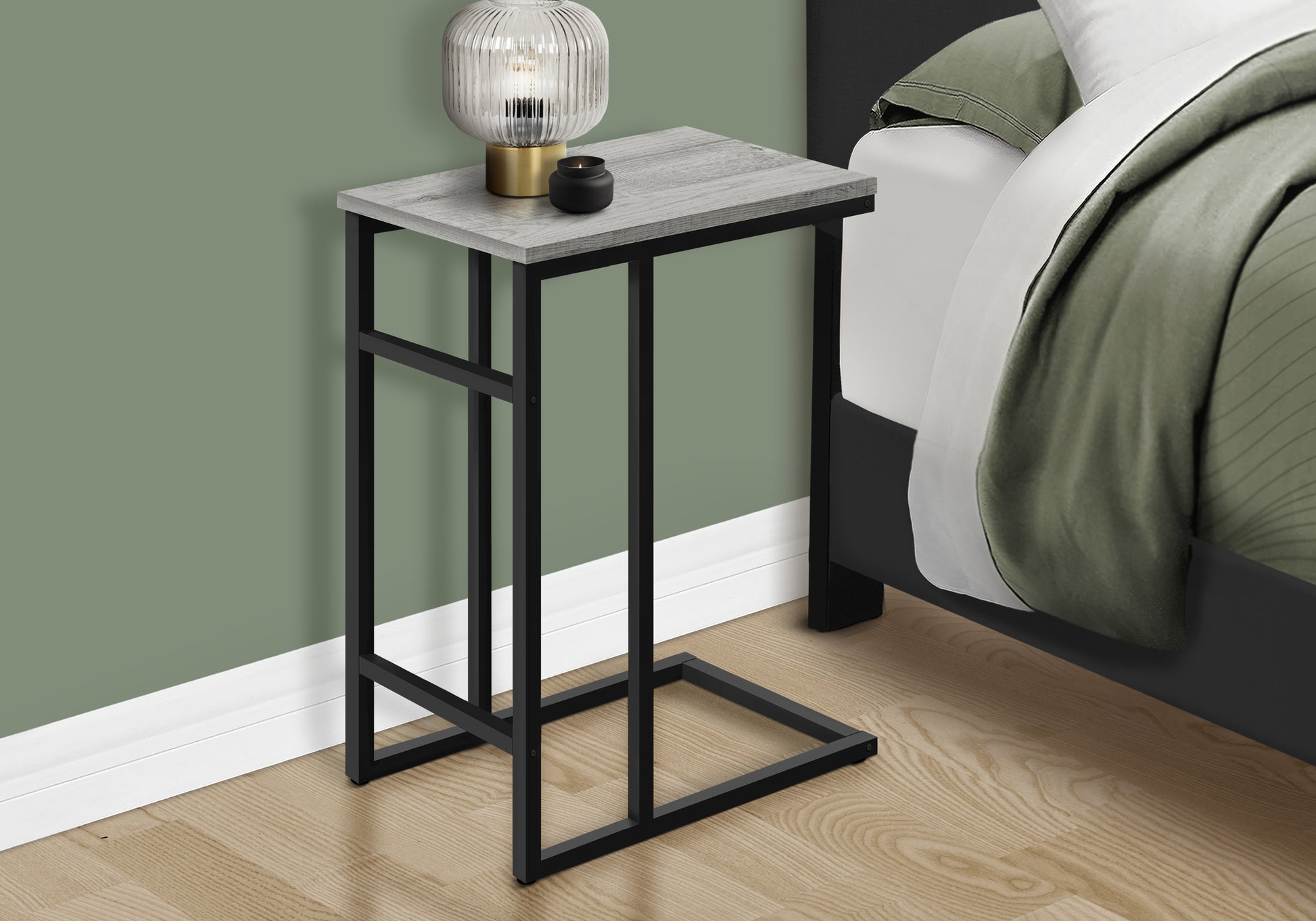C-Shape Side Table - 24"H Black-Accent Table-DECOROLALA