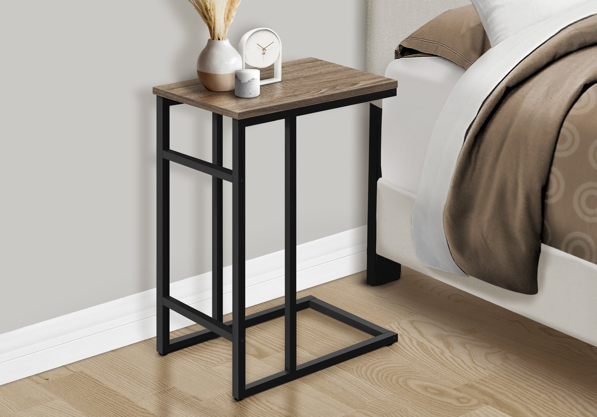 C-Shape Side Table - 24"H Black-Accent Table-DECOROLALA