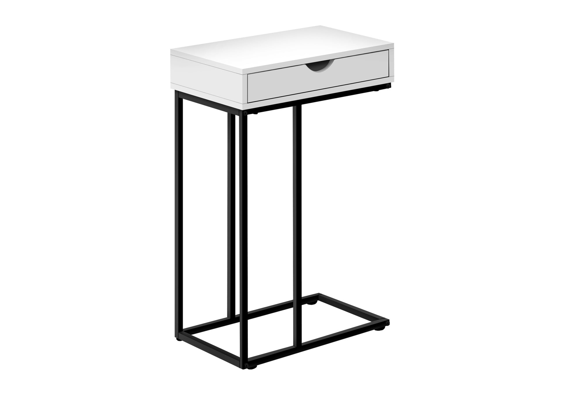 C Table with Storage Drawer - White/Black - 25"H-Accent Table-DECOROLALA