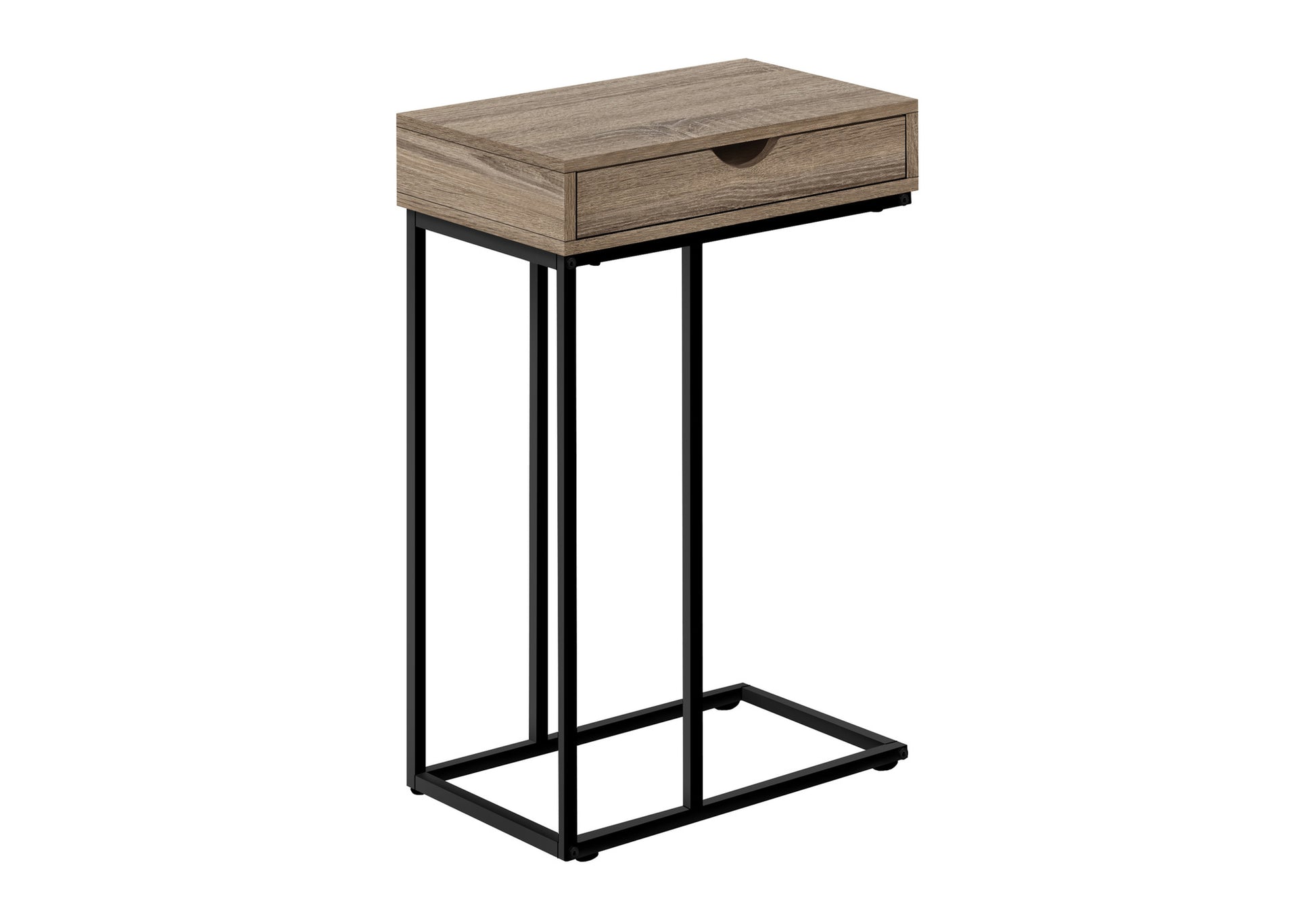 C Table with Storage Drawer - White/Black - 25"H-Accent Table-DECOROLALA