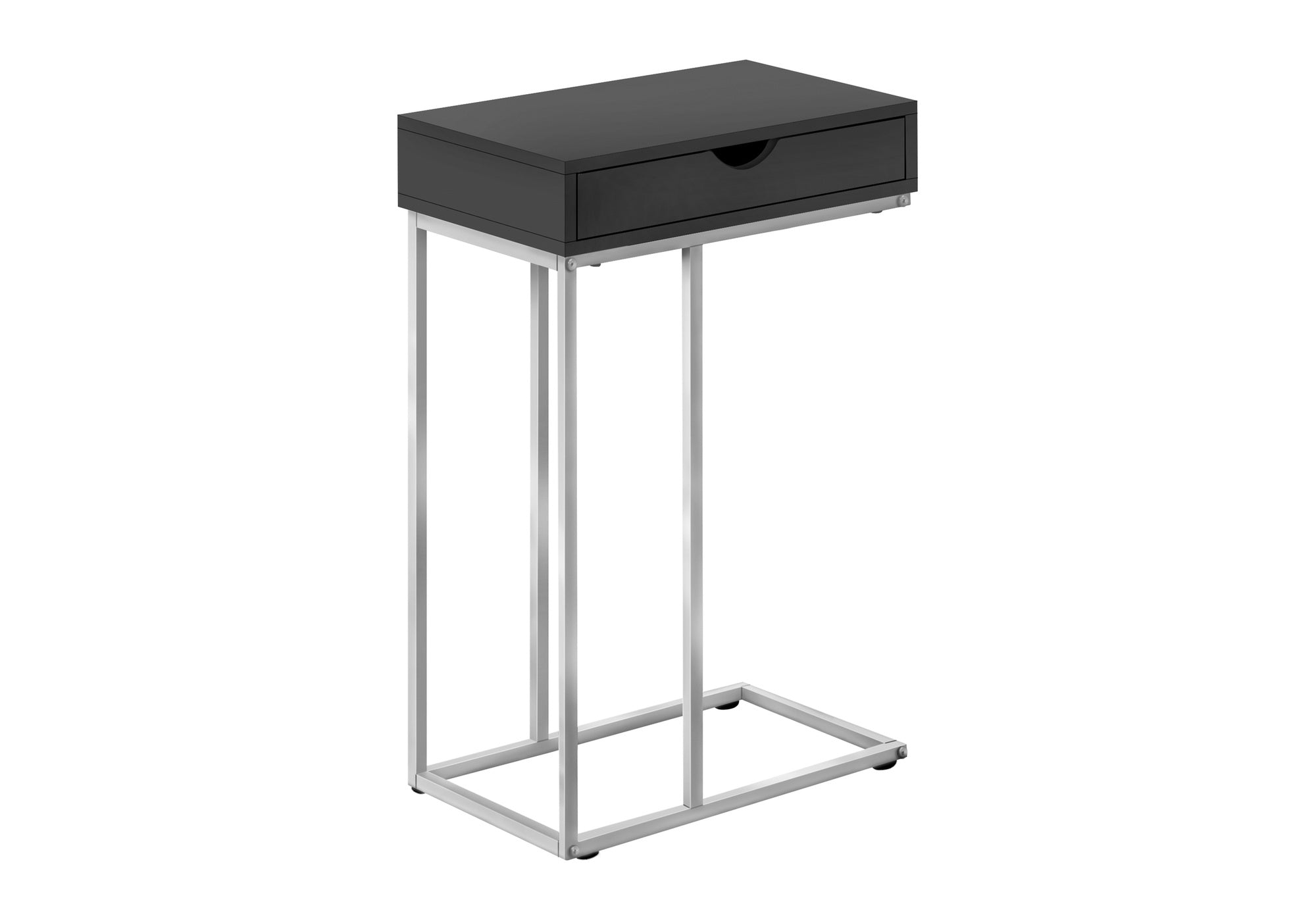 C Table with Storage Drawer - White/Black - 25"H-Accent Table-DECOROLALA