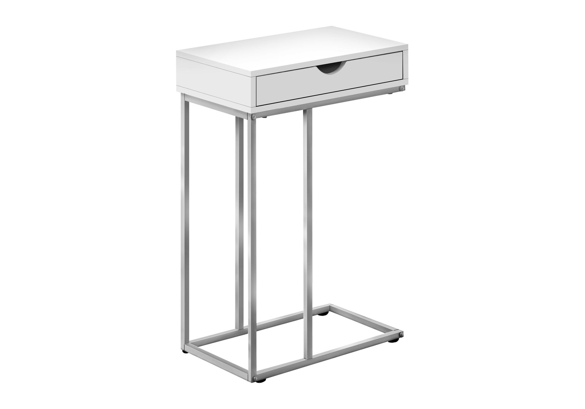 C Table with Storage Drawer - White/Black - 25"H-Accent Table-DECOROLALA