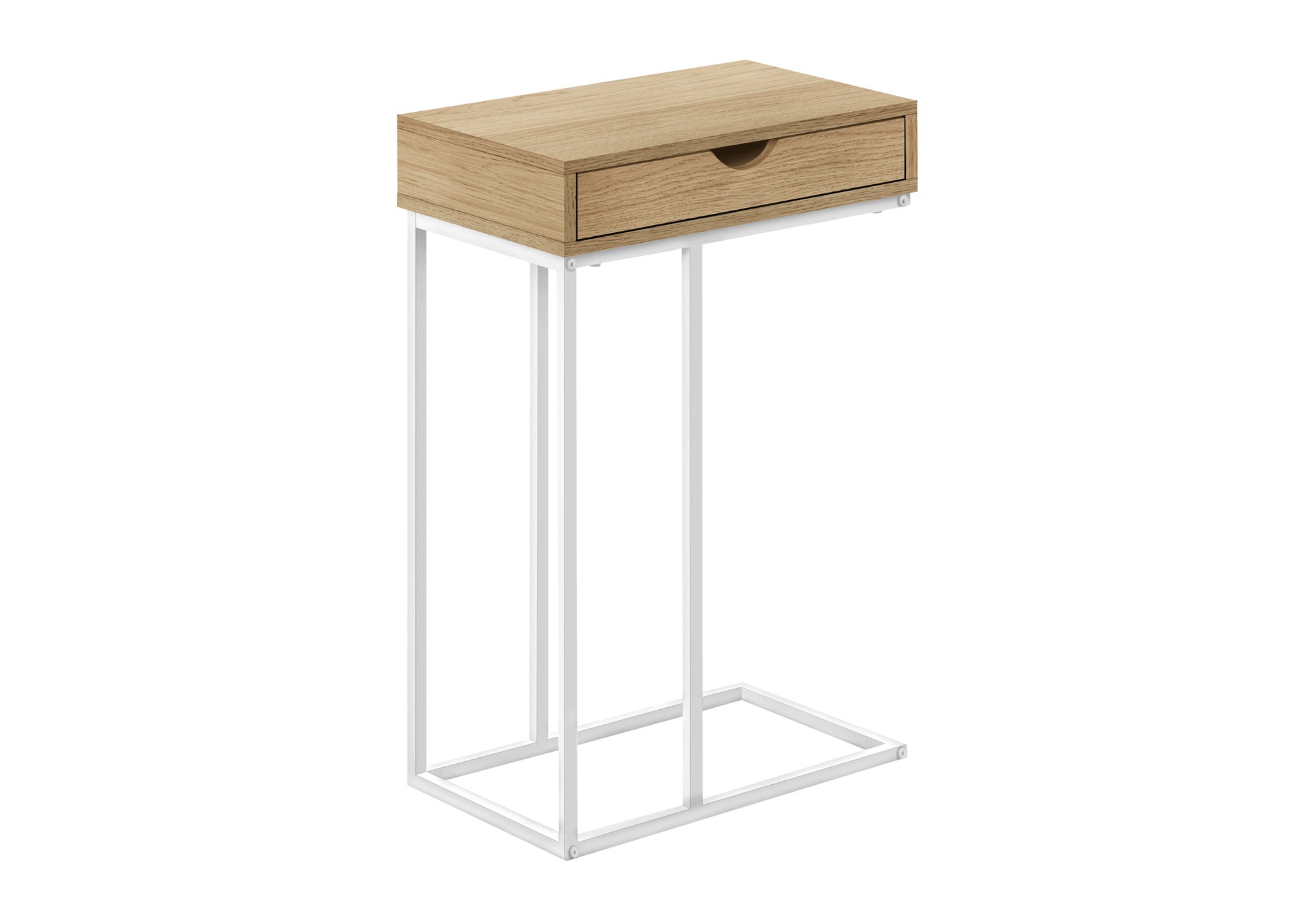 C Table with Storage Drawer - White/Black - 25"H-Accent Table-DECOROLALA