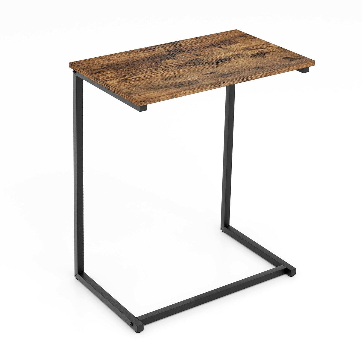 C-shaped Industrial End Table with Metal Frame-End & Side Tables-DECOROLALA