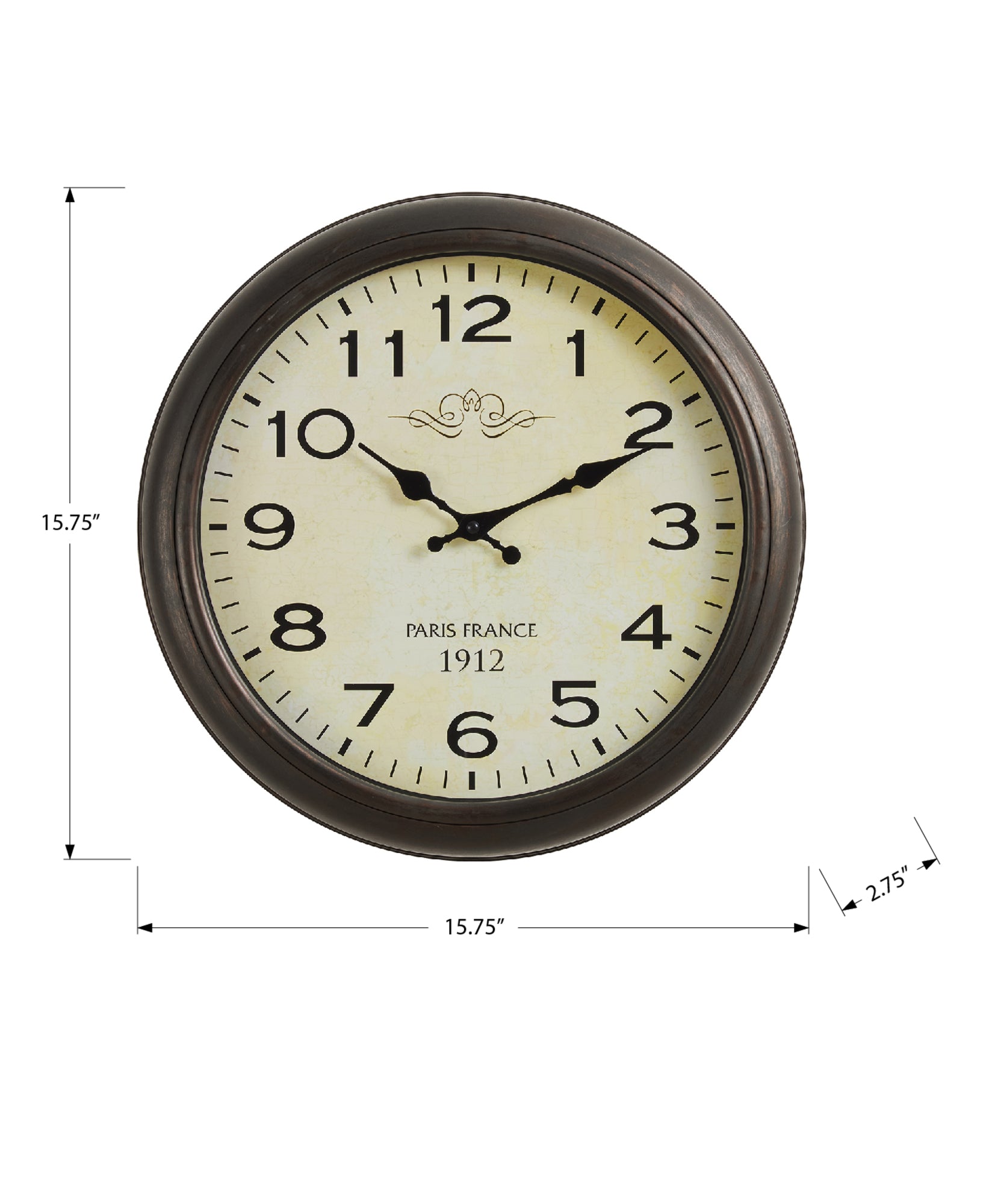 CLOCKS - 16"DIA / WALL CLOCK / ANTIQUE BROWN-Clock-DECOROLALA