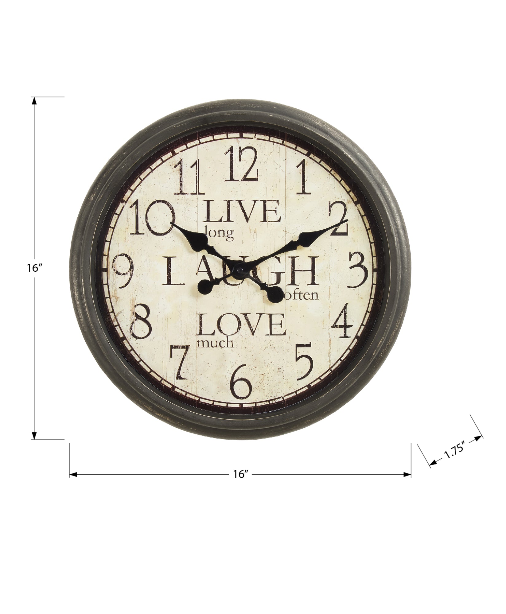 CLOCKS - 16"DIA / WALL CLOCK / ANTIQUE BROWN-Clock-DECOROLALA