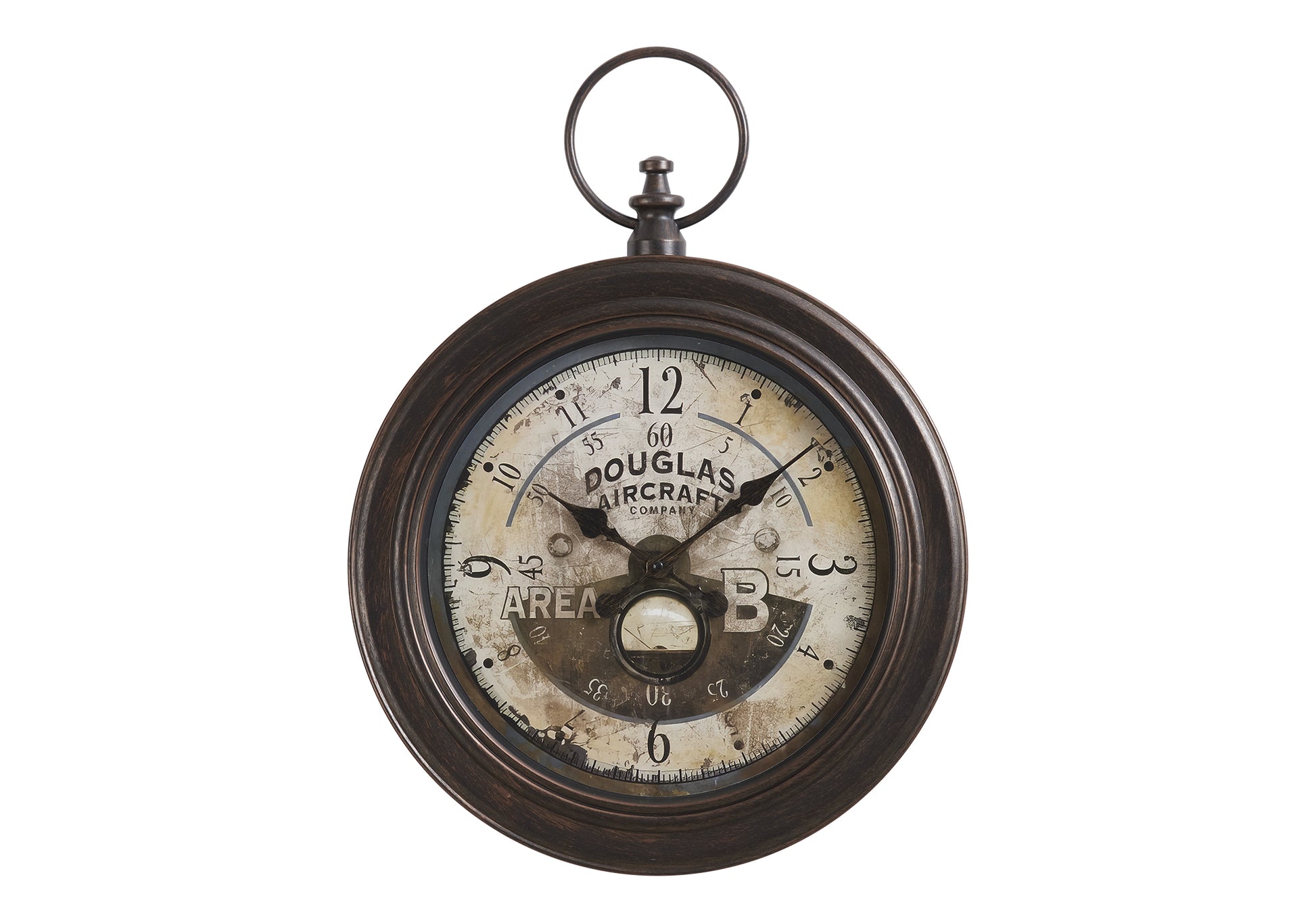 CLOCKS - 18"DIA / WALL CLOCK / ANTIQUE BROWN-Clock-DECOROLALA