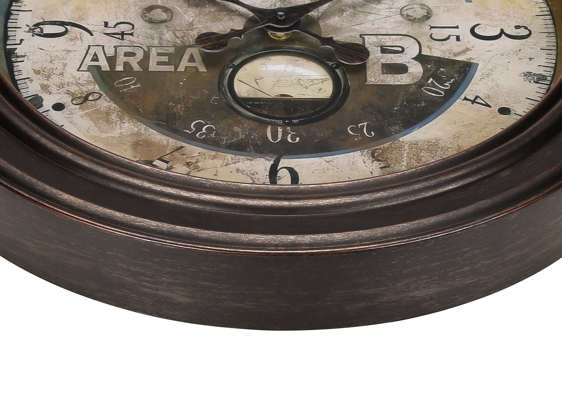 CLOCKS - 18"DIA / WALL CLOCK / ANTIQUE BROWN-Clock-DECOROLALA