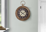 CLOCKS - 18"DIA / WALL CLOCK / ANTIQUE BROWN-Clock-DECOROLALA