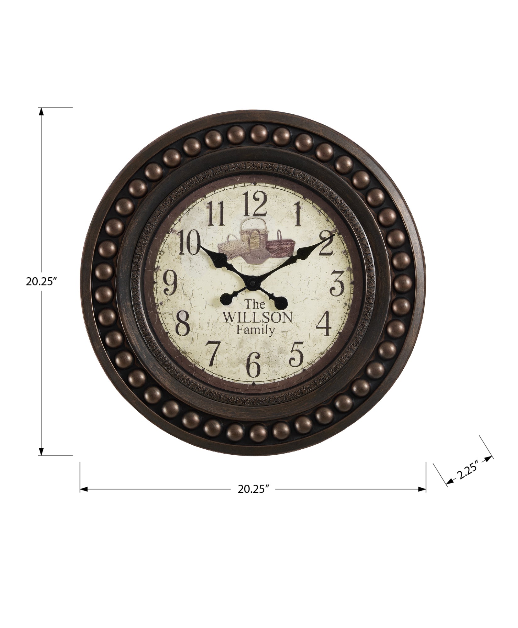 CLOCKS - 20"DIA / WALL CLOCK / ANTIQUE BROWN-Clock-DECOROLALA