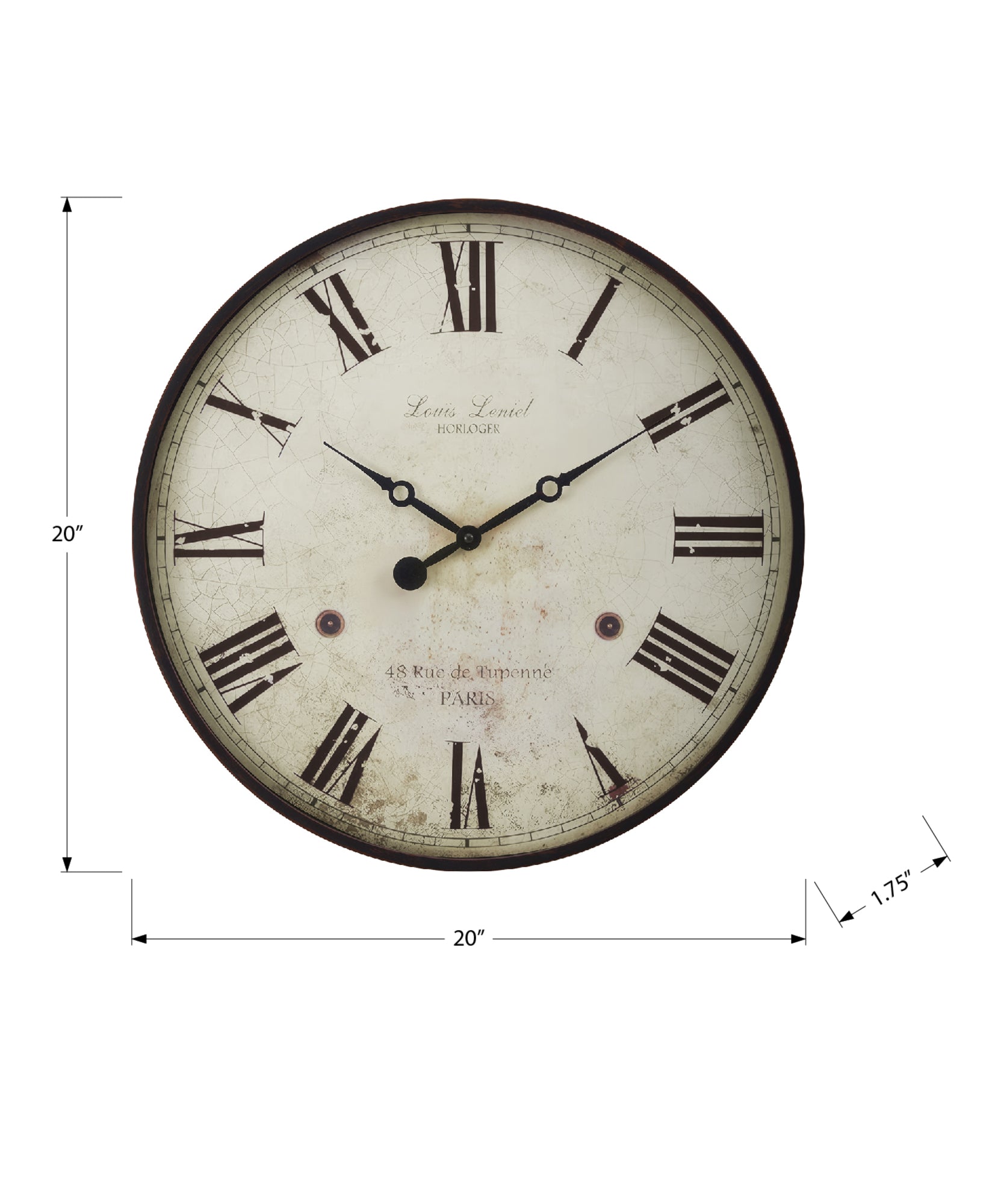 CLOCKS - 20"DIA / WALL CLOCK / ANTIQUE BROWN-Clock-DECOROLALA