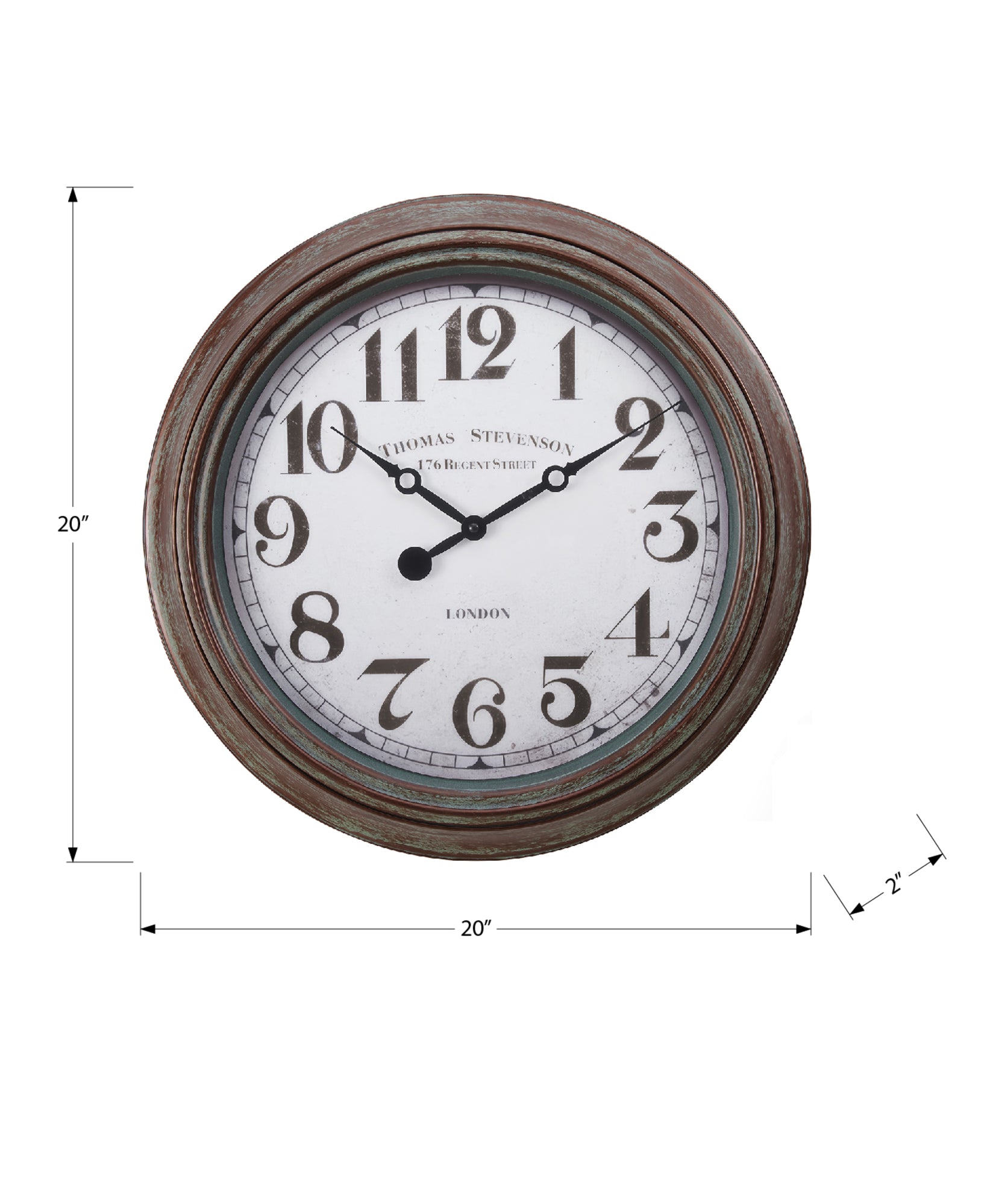 CLOCKS - 20"DIA / WALL CLOCK / ANTIQUE BROWN-Clock-DECOROLALA