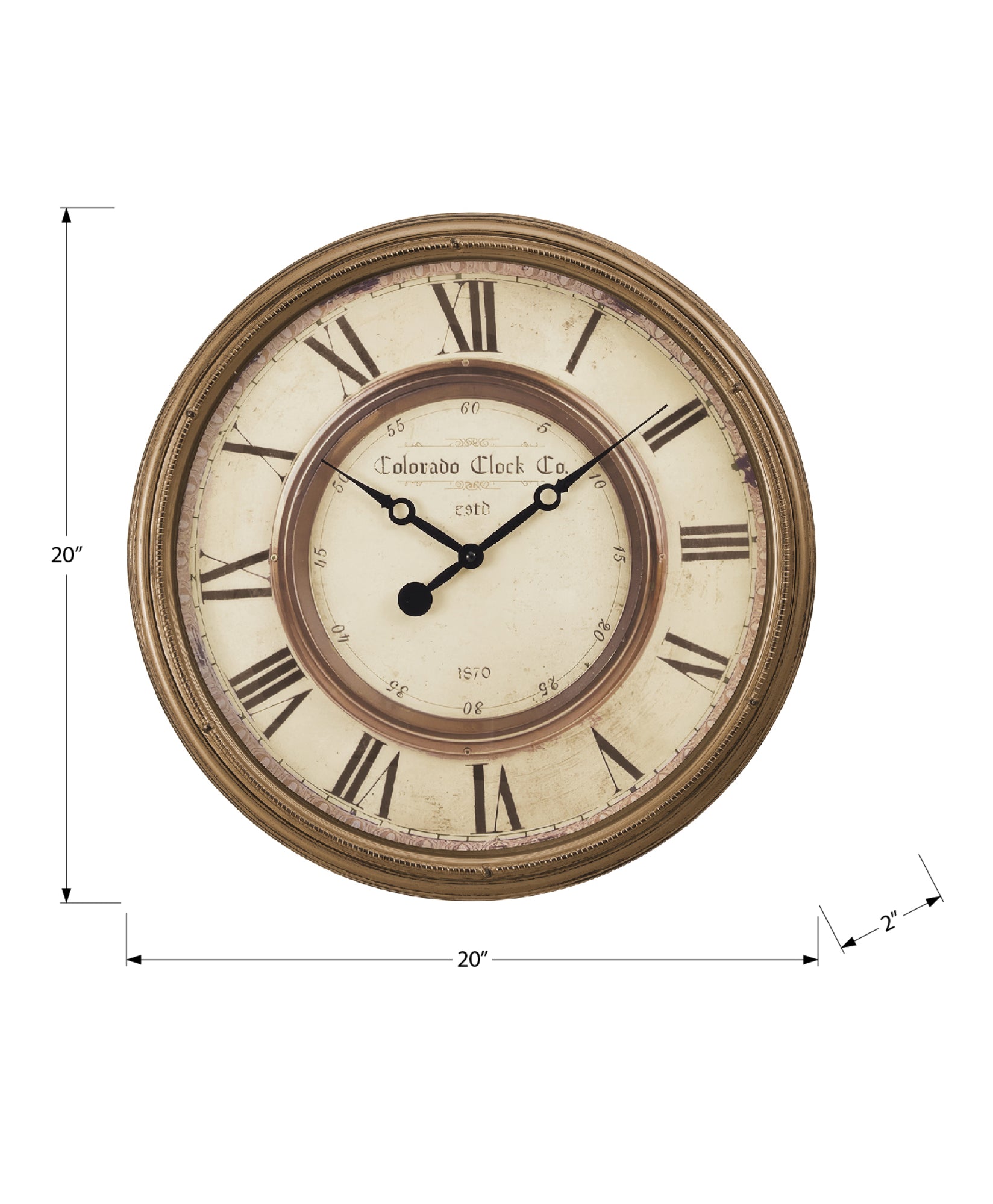 CLOCKS - 20"DIA / WALL CLOCK / ANTIQUE BROWN-Clock-DECOROLALA