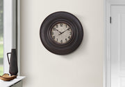 CLOCKS - 20"DIA / WALL CLOCK / ANTIQUE BROWN-Clock-DECOROLALA