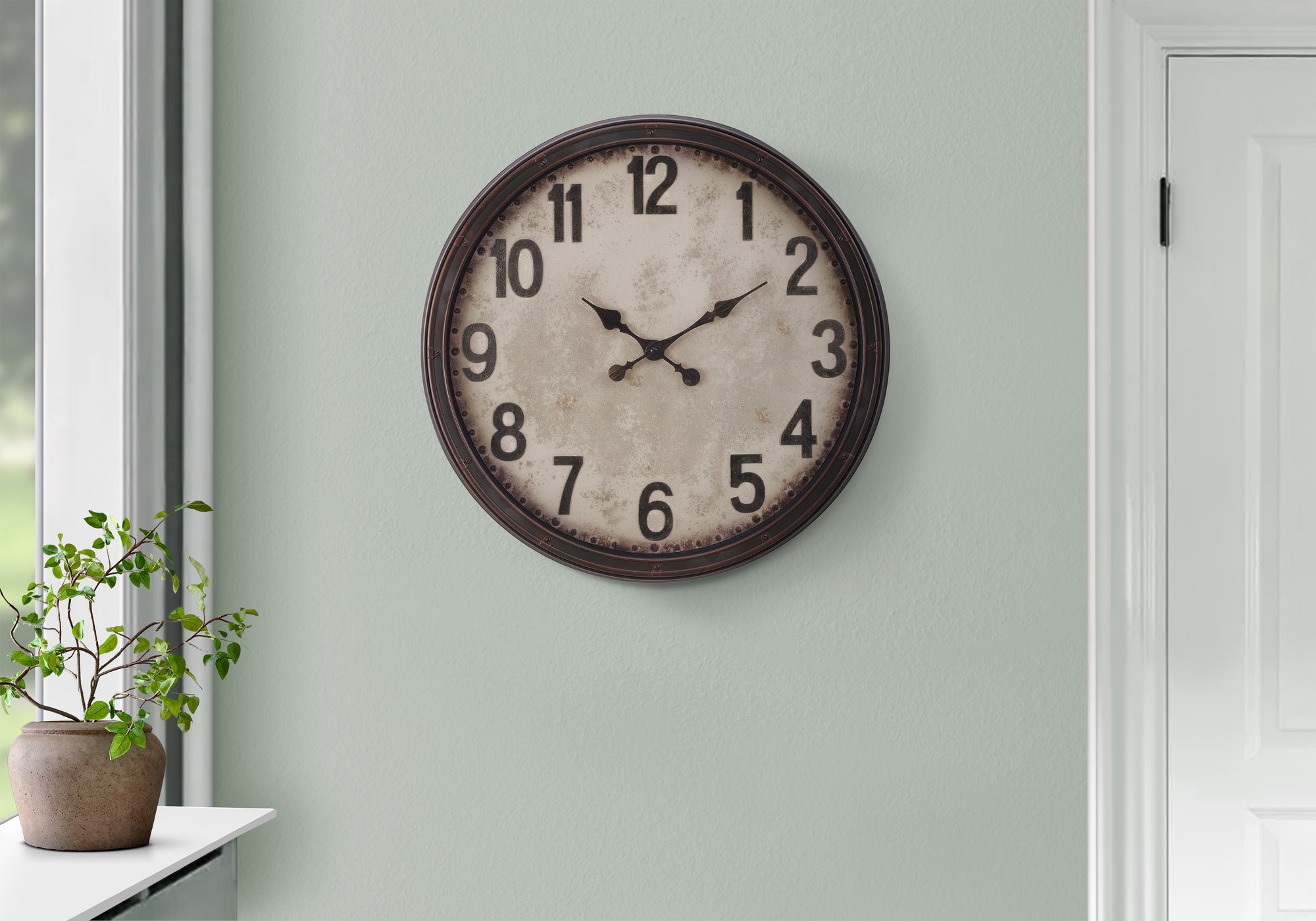 CLOCKS - 20"DIA / WALL CLOCK / ANTIQUE BROWN-Clock-DECOROLALA