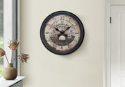 CLOCKS - 20"DIA / WALL CLOCK / ANTIQUE BROWN-Clock-DECOROLALA