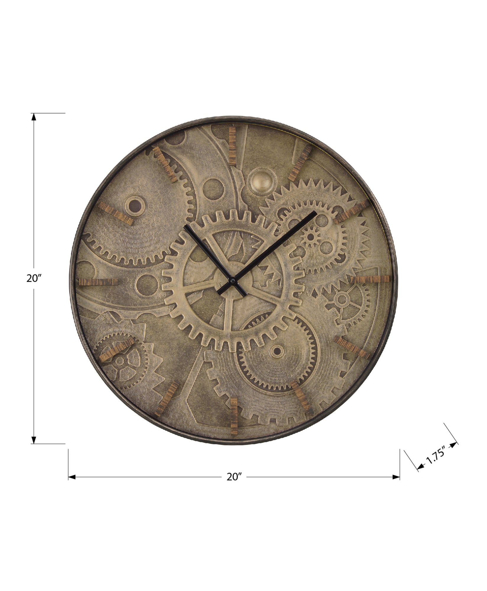 CLOCKS - 20"DIA / WALL CLOCK / BROWN-Clock-DECOROLALA