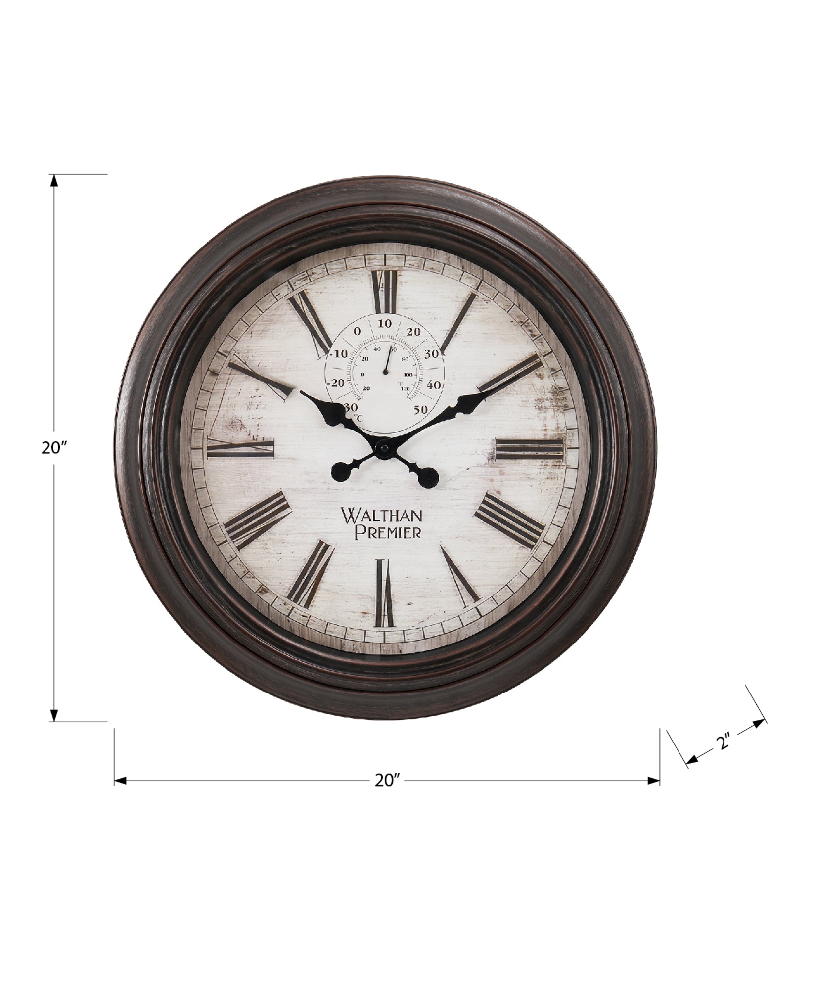 CLOCKS - 20"DIA / WALL CLOCK / BROWN-Clock-DECOROLALA