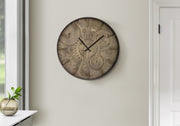 CLOCKS - 20"DIA / WALL CLOCK / BROWN-Clock-DECOROLALA