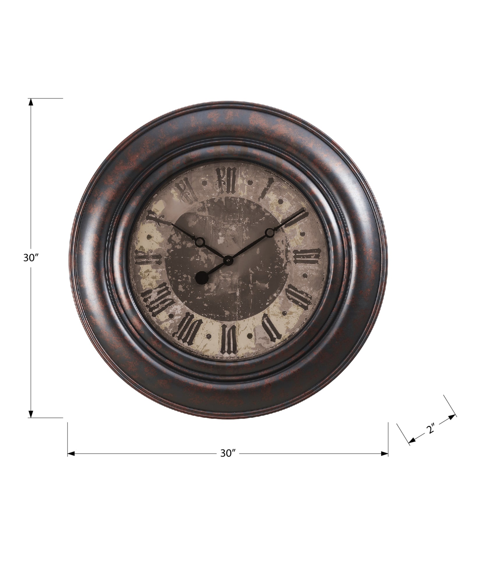 CLOCKS - 30"DIA / WALL CLOCK / BROWN-Clock-DECOROLALA