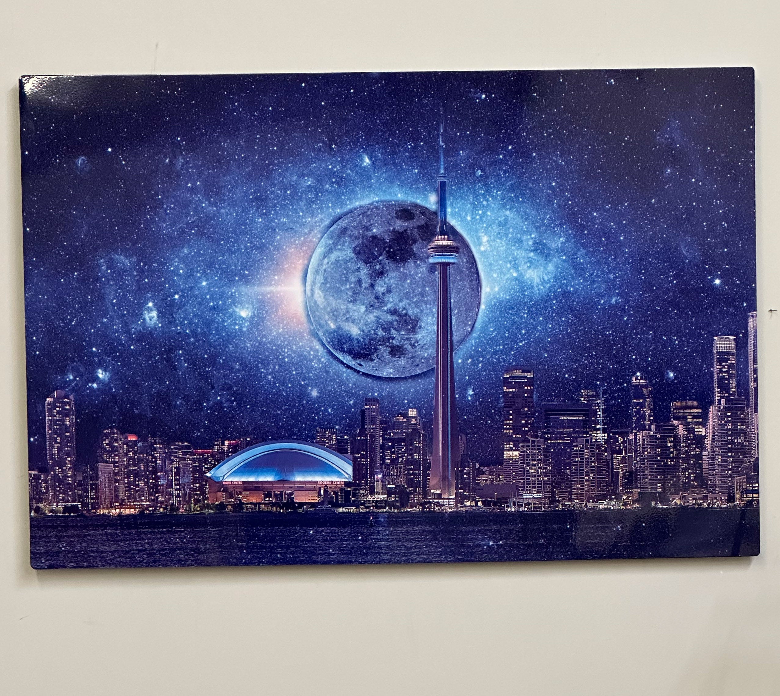 CN Tower Night Sky Metal Print 36x24-Canvas Print-DECOROLALA