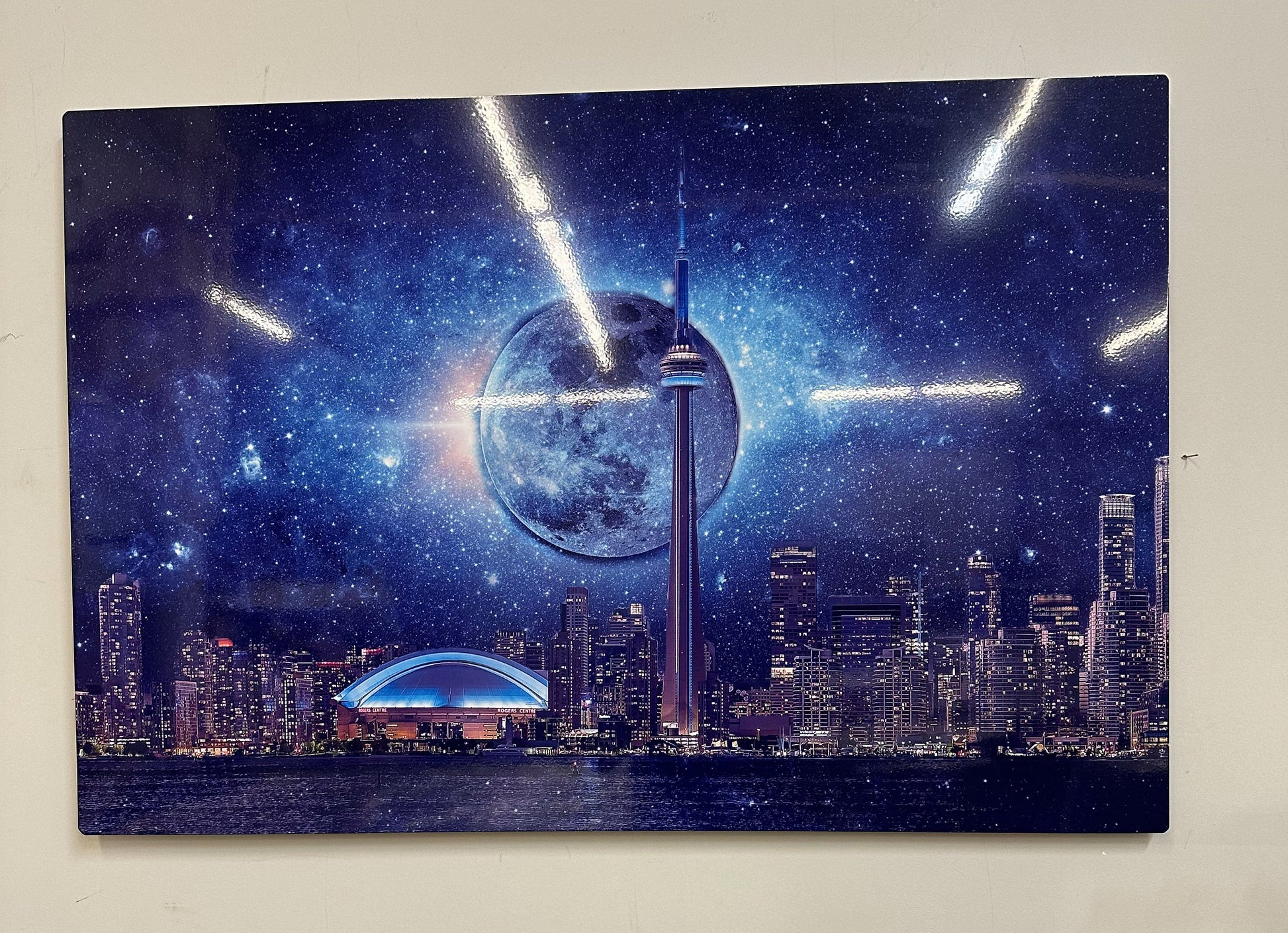CN Tower Night Sky Metal Print 36x24-Canvas Print-DECOROLALA