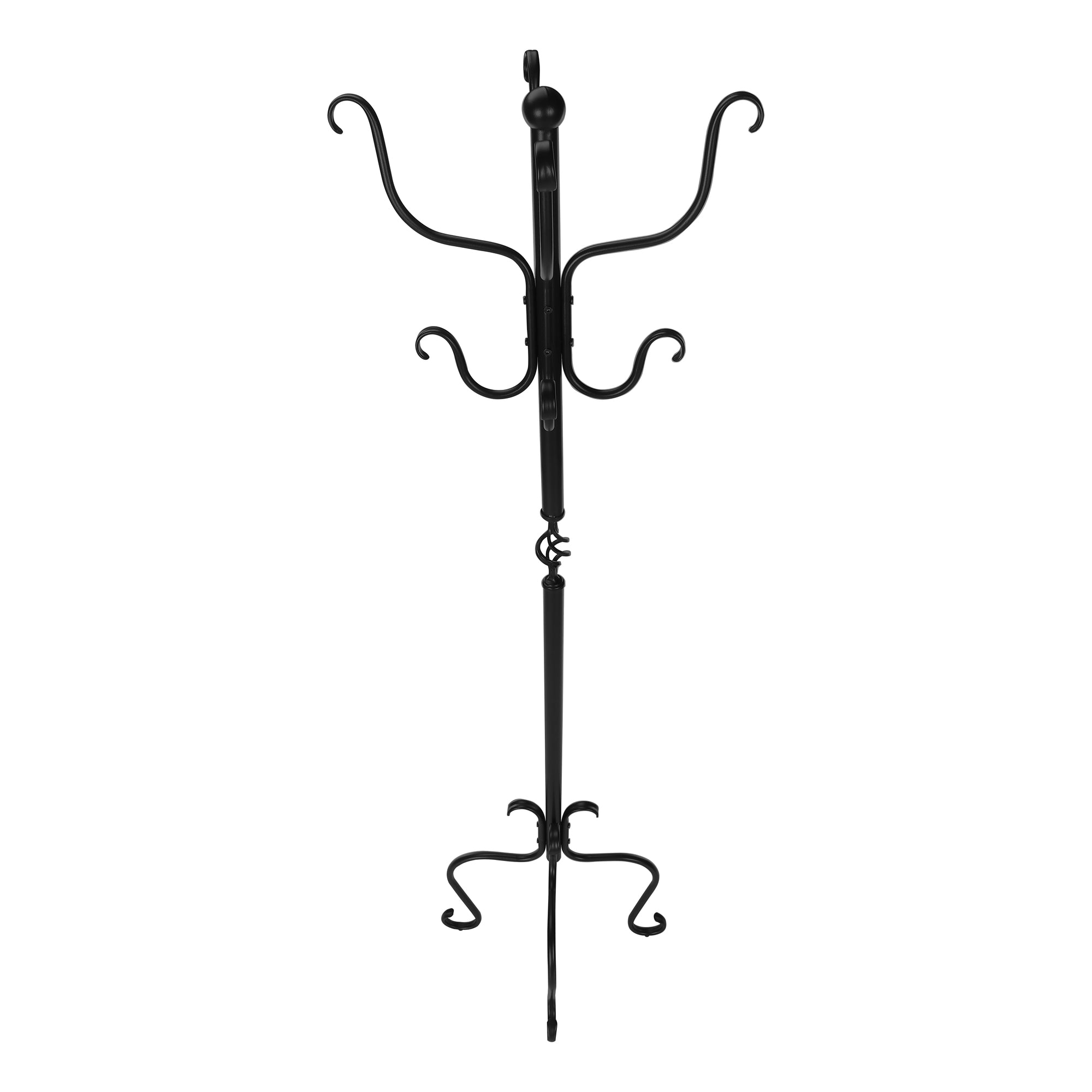 COAT RACK - 74"H / TRADITIONAL HAMMERED BLACK METAL-Coat Rack-DECOROLALA