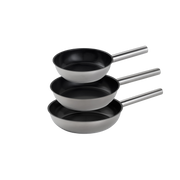 COMBEKK - 3-Piece Ceramic Stainless Steel Skillet Set-Fry Pan-DECOROLALA