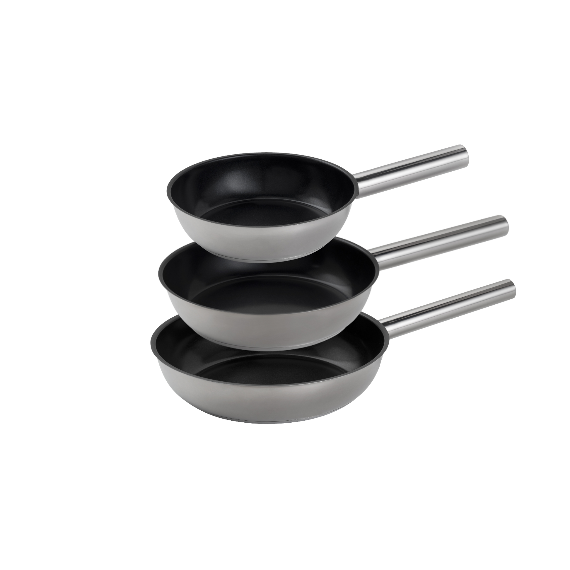 COMBEKK - 3-Piece Ceramic Stainless Steel Skillet Set-Fry Pan-DECOROLALA