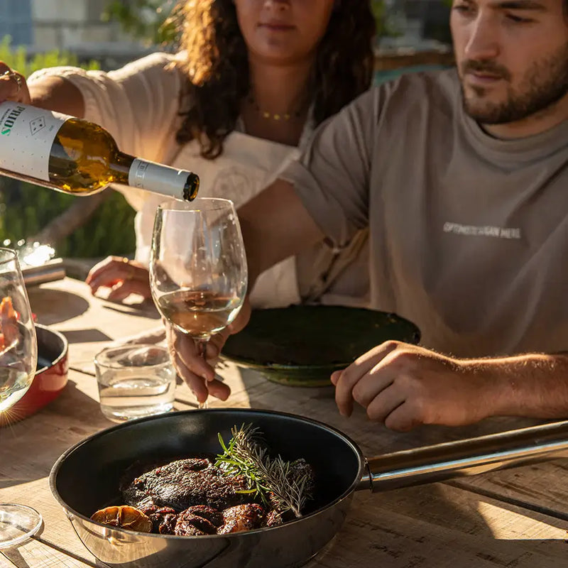 COMBEKK - 4-Piece Ceramic Stainless Steel Skillet Set-Fry Pan-DECOROLALA