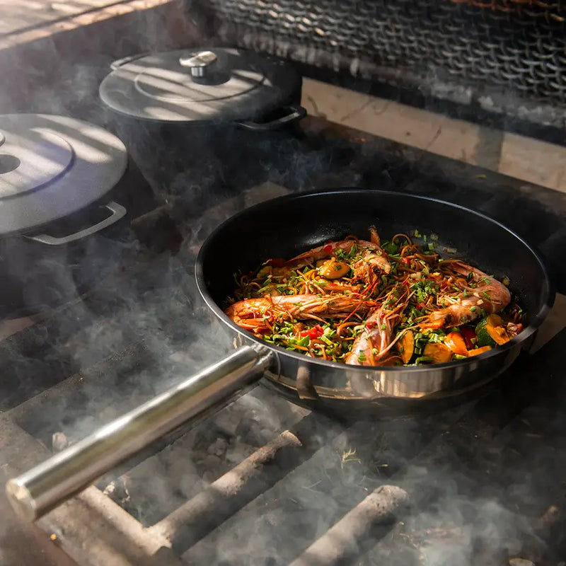 COMBEKK - 4-Piece Ceramic Stainless Steel Skillet Set-Fry Pan-DECOROLALA