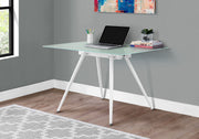 COMPUTER DESK - 28"X 48" / WHITE / 8MM TEMPERED GLASS-Computer Desk-DECOROLALA