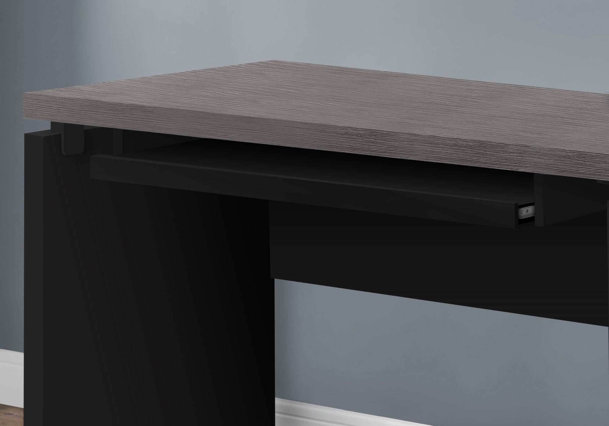 COMPUTER DESK - 48"L / BLACK / GREY TOP-Computer Desk-DECOROLALA